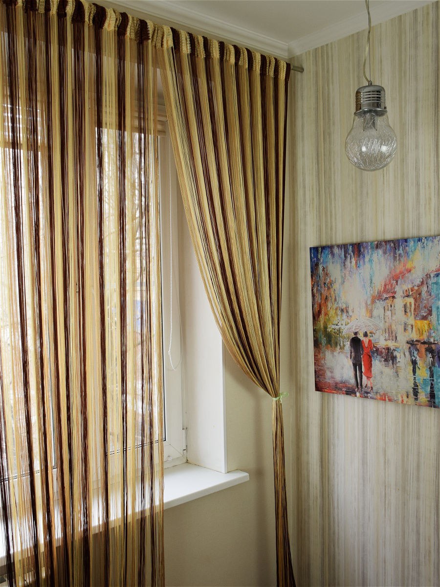 Тюль лапша на кухню