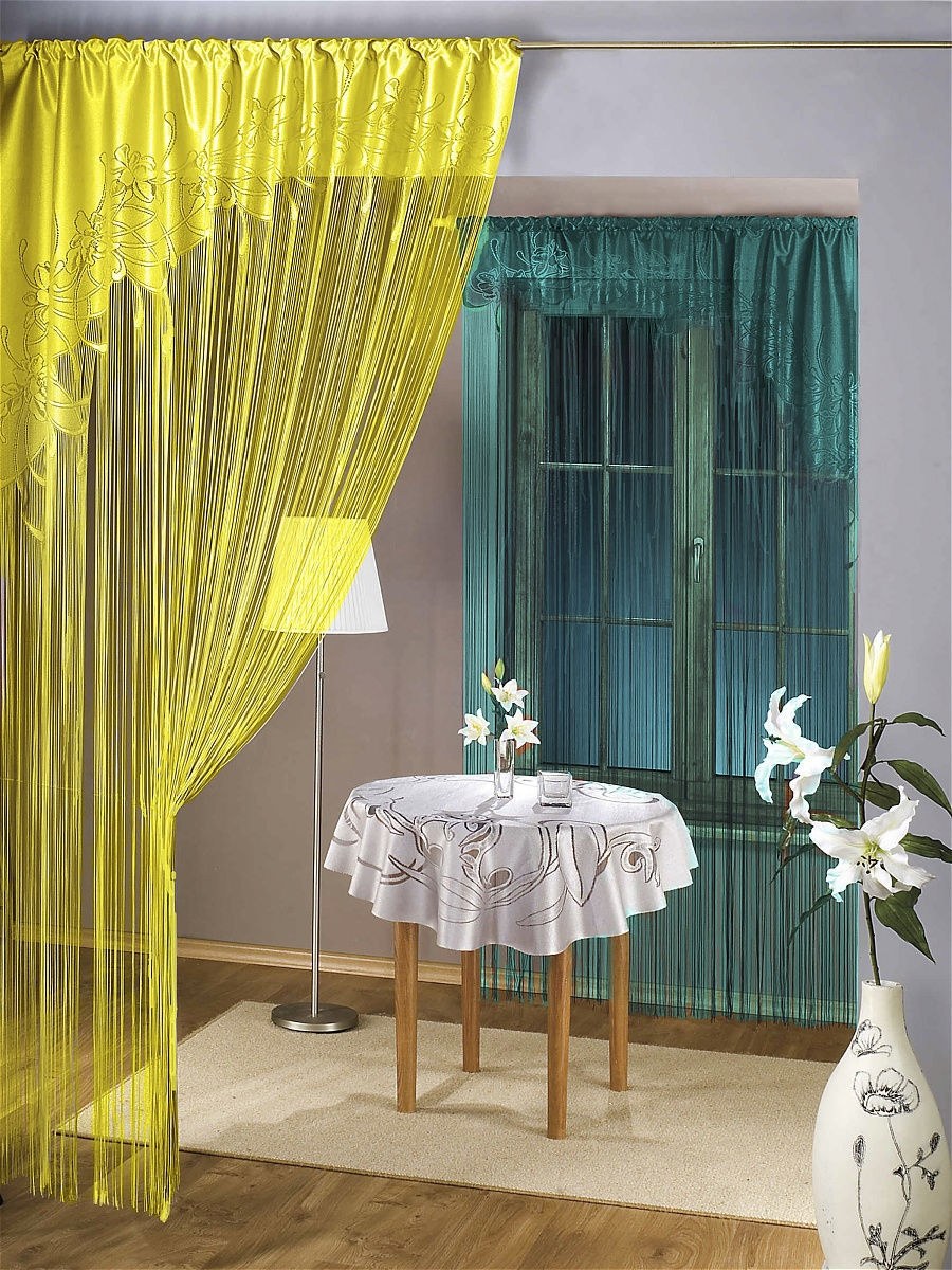 Нитяные шторы (кисея) ПТК однотонная v-201