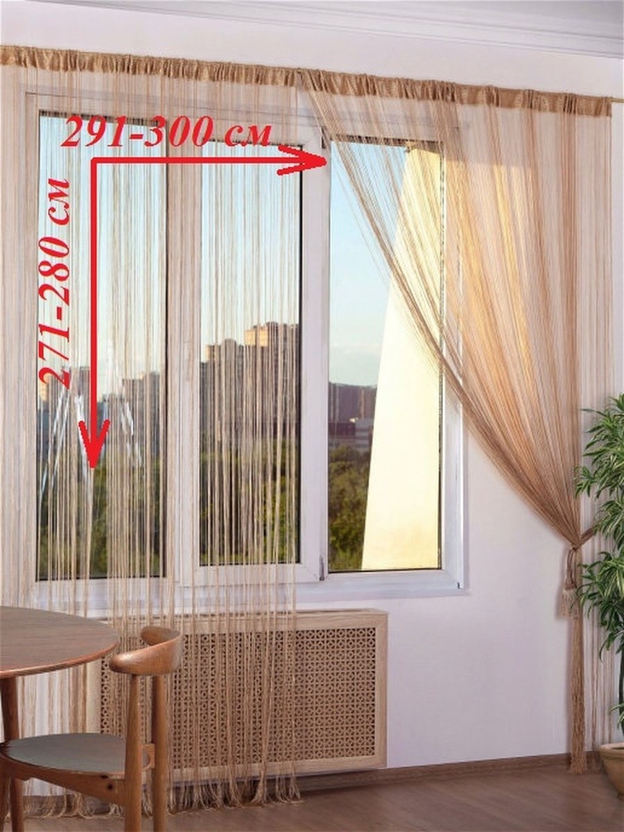 Шторы нити кисея в интерьере