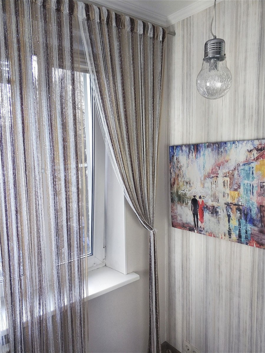 Штора-лапша нитяная кисея Радуга