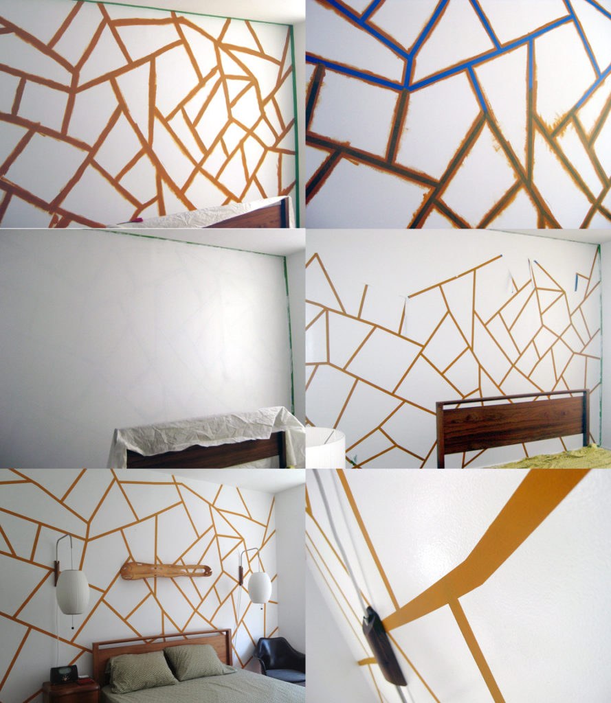 Стена окрашена треугольники