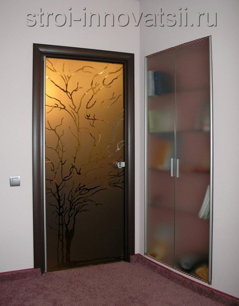 Распашные стеклянные двери