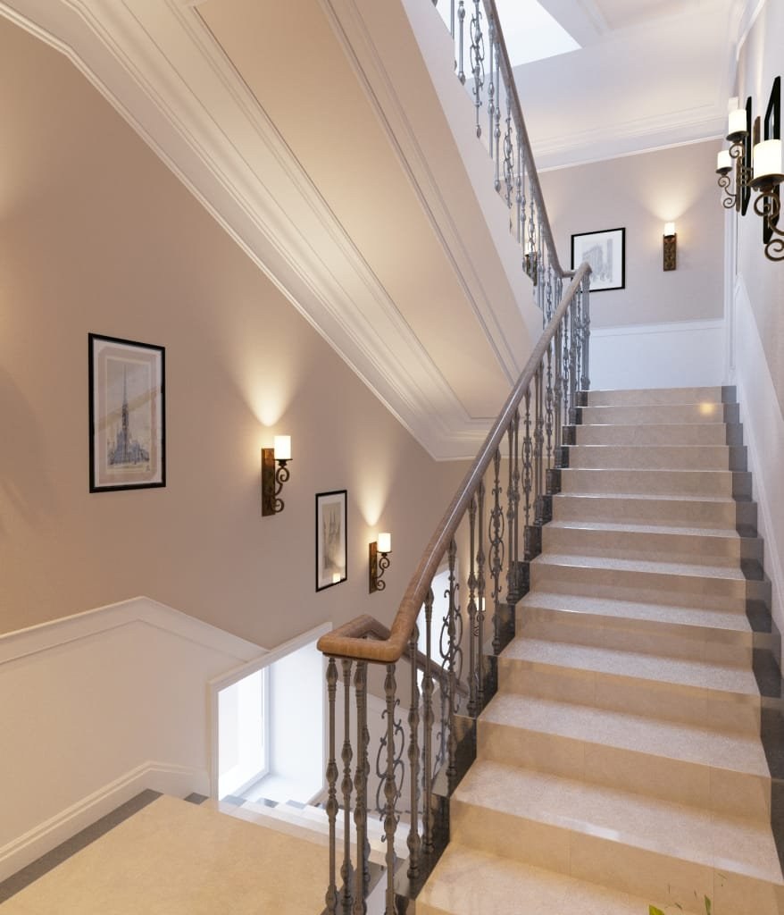 Освещение лестницы в частном доме