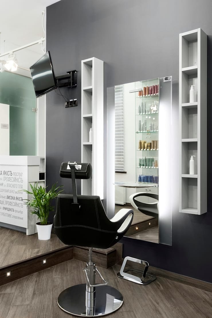 Интерьер салона красоты в светлых тонах