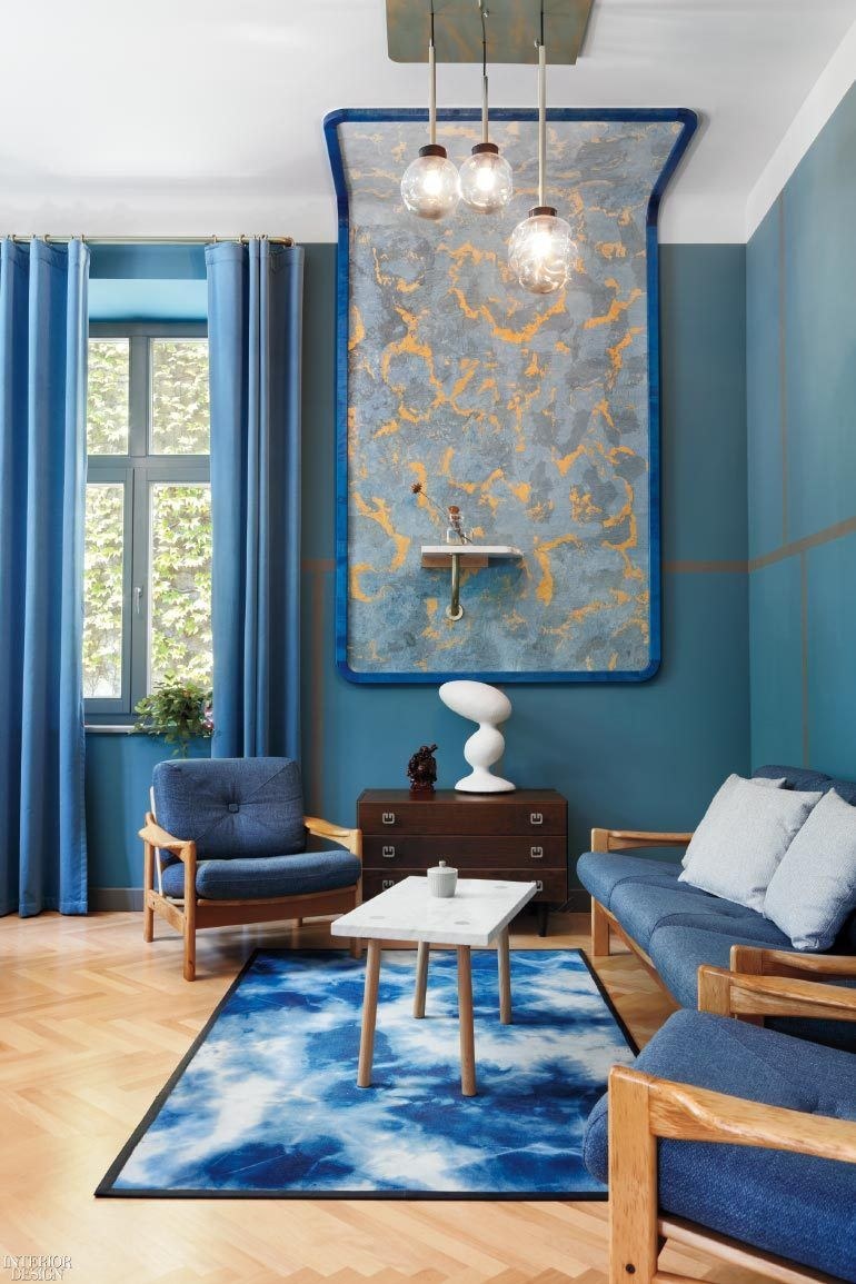 Теплый синий цвет в интерьере (78 фото)