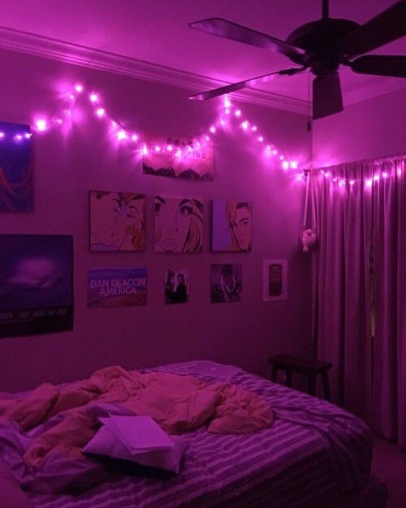 Неоновый свет в спальне (79 фото)