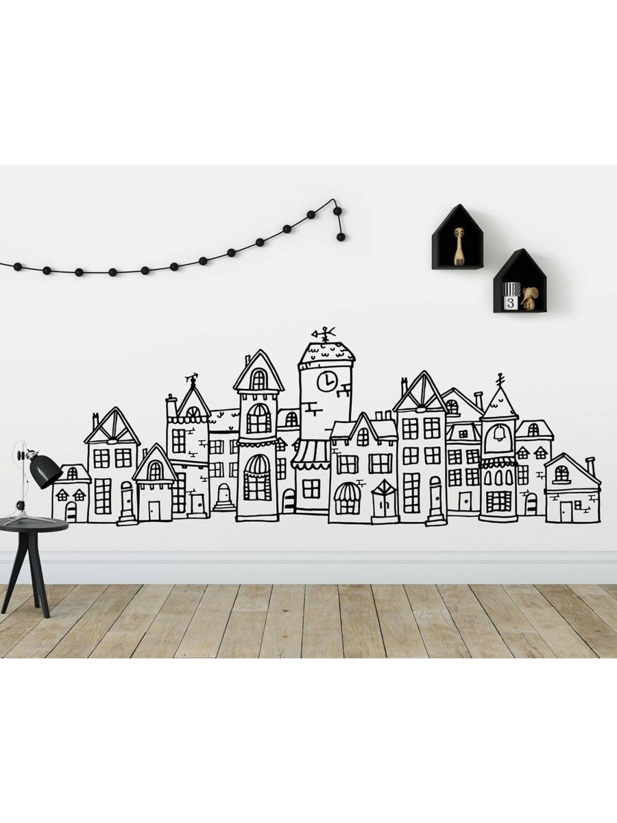 Наклейки на стену домики