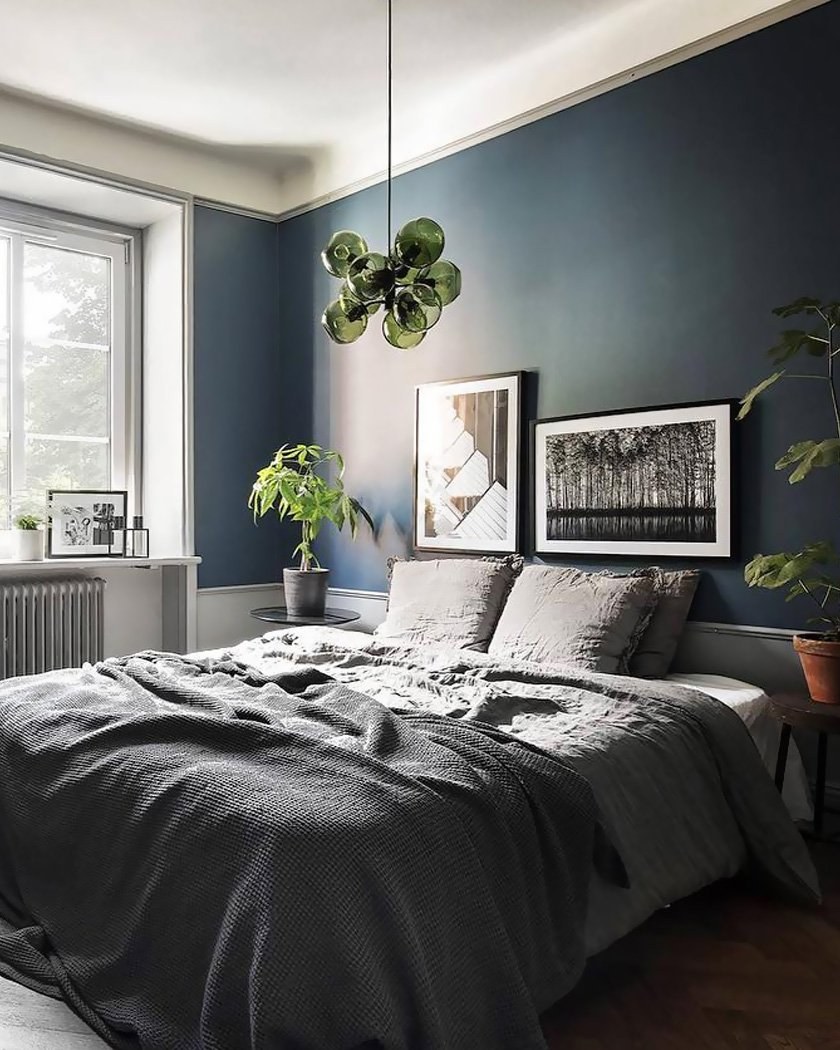 Комната в серо зеленых тонах