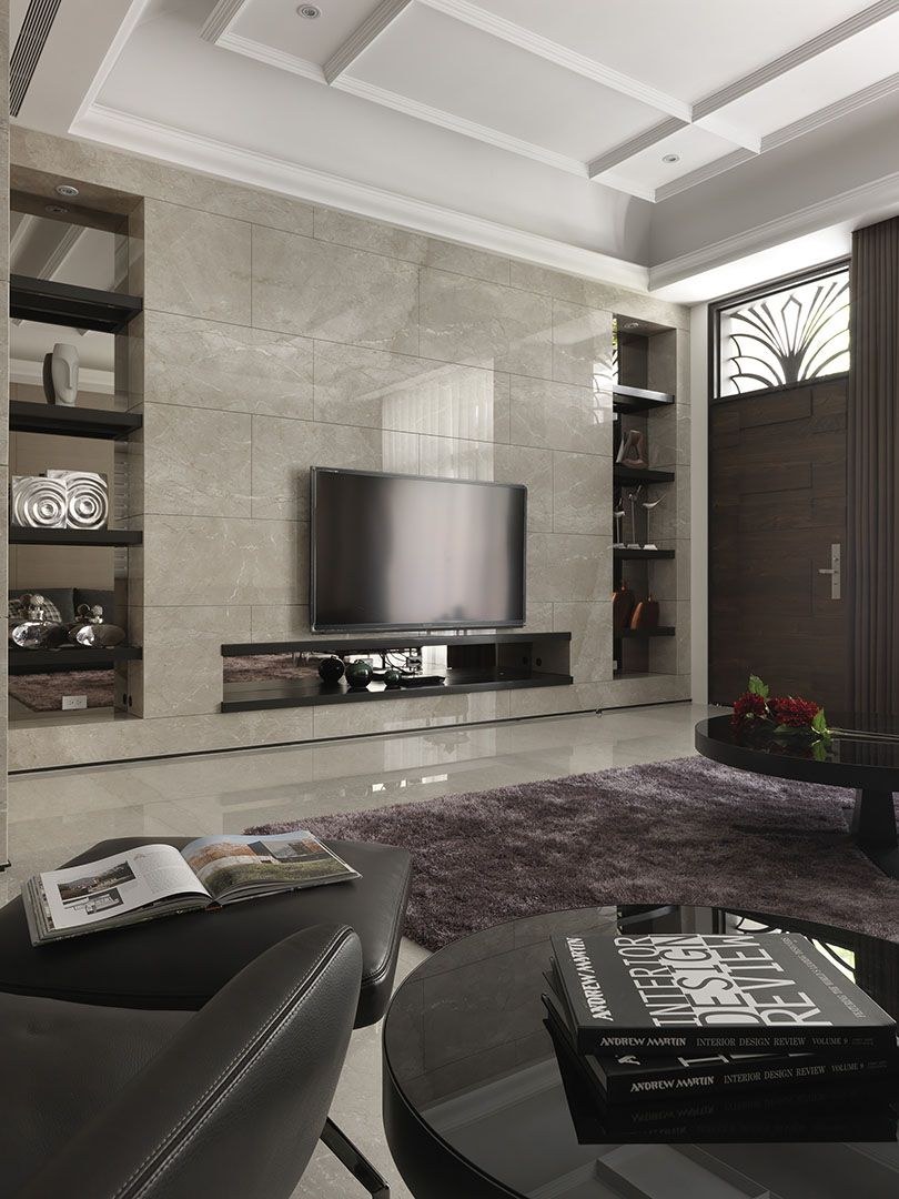 Гостиная в современном стиле из керамогранита