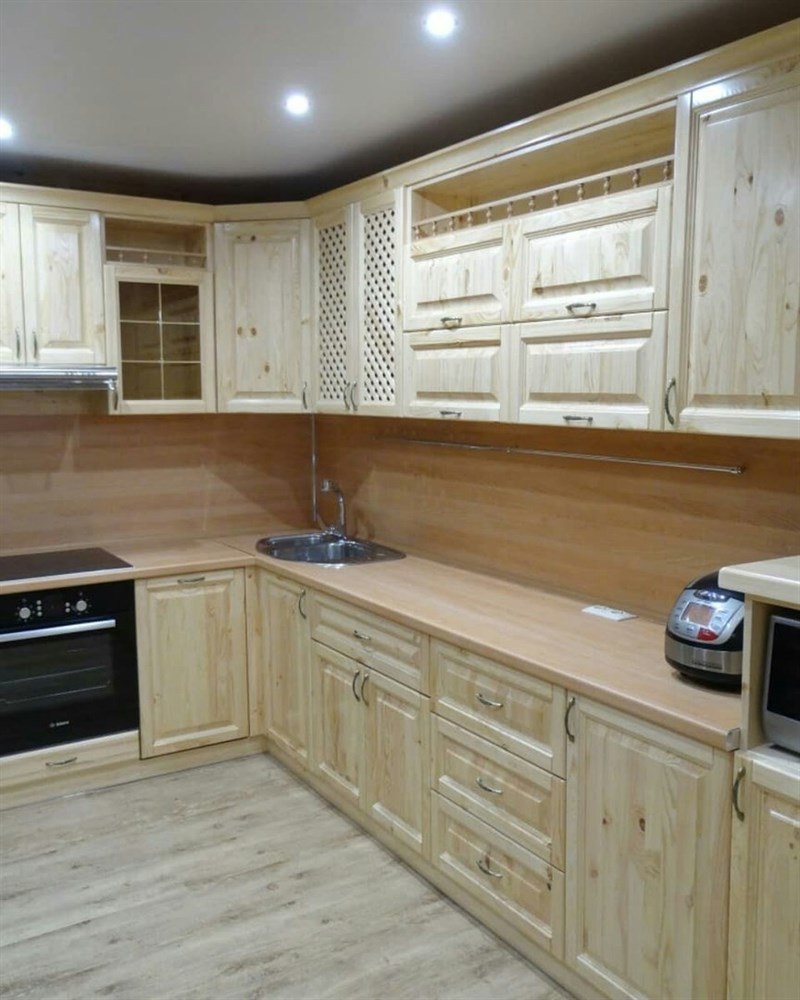 Кухня из массива сосны в стиле лофт