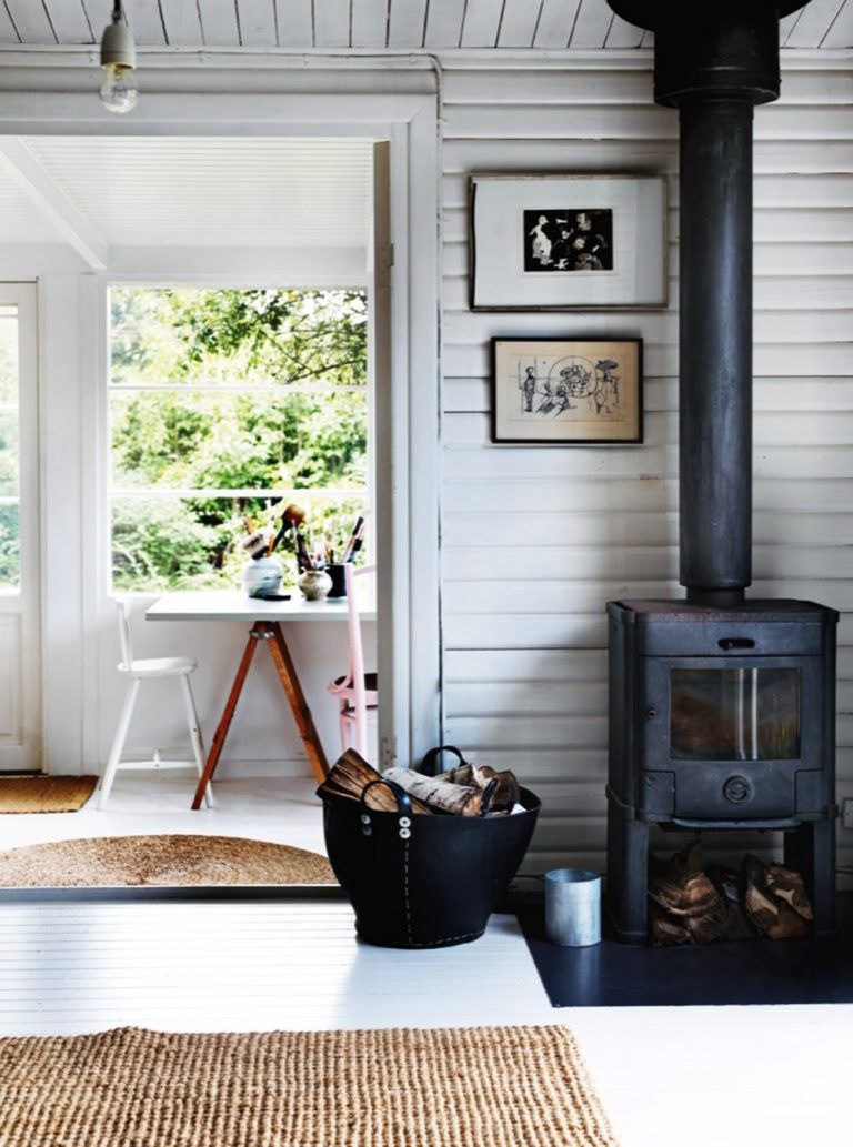 Печь камин в деревянном доме