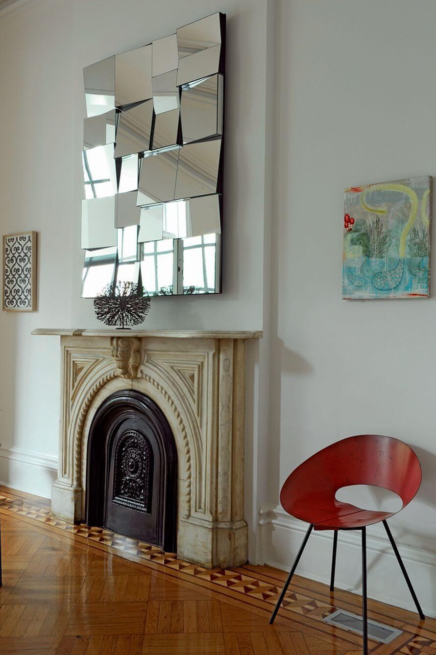 Зеркальное панно в интерьере