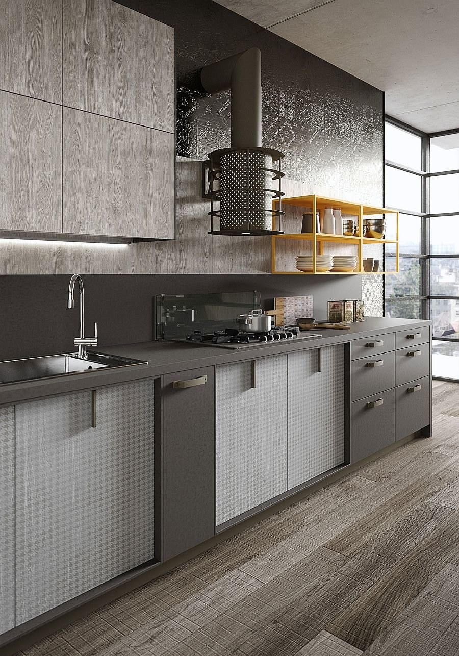 Серые кухни в американском стиле