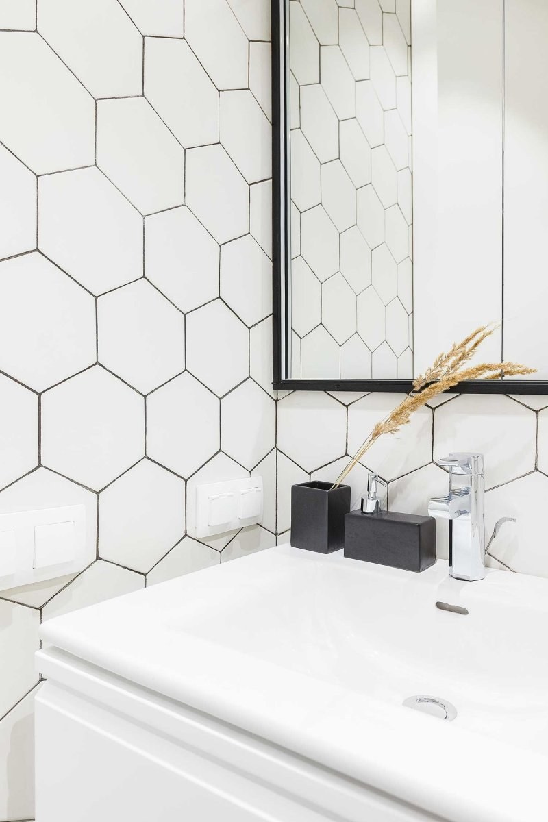 Ванная комната плитка соты (74 фото)