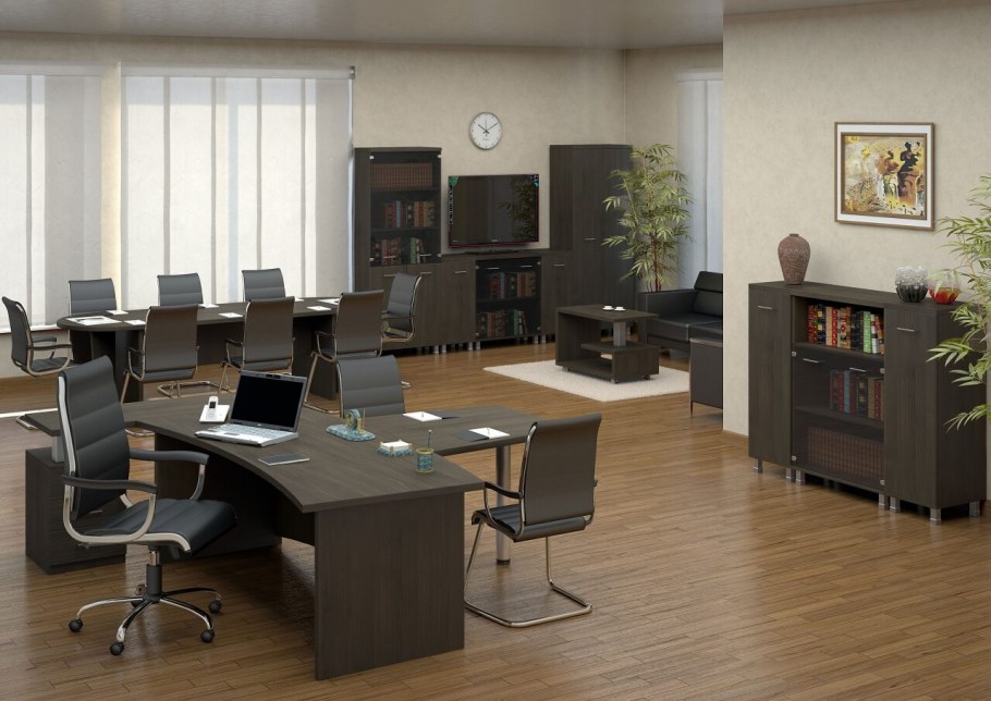 Кабинет first стол руководителя KSR-1 венге 1600x920x765