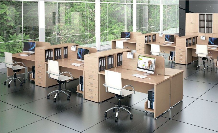 Планировка столов в маленьком офисе