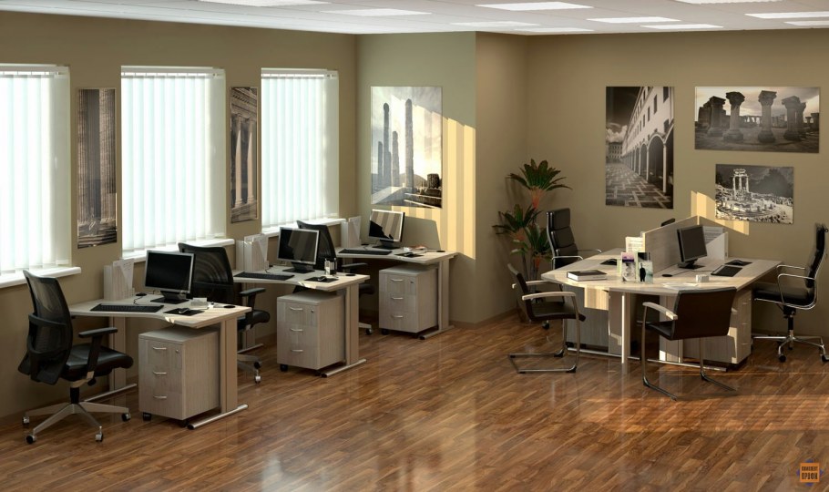 Расположение мебели в офисе