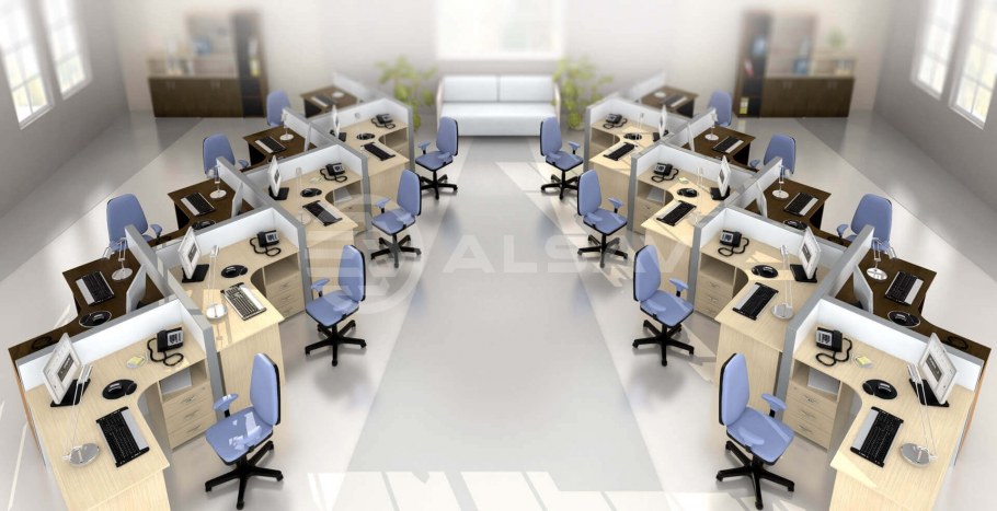 Размещение столов в офисе