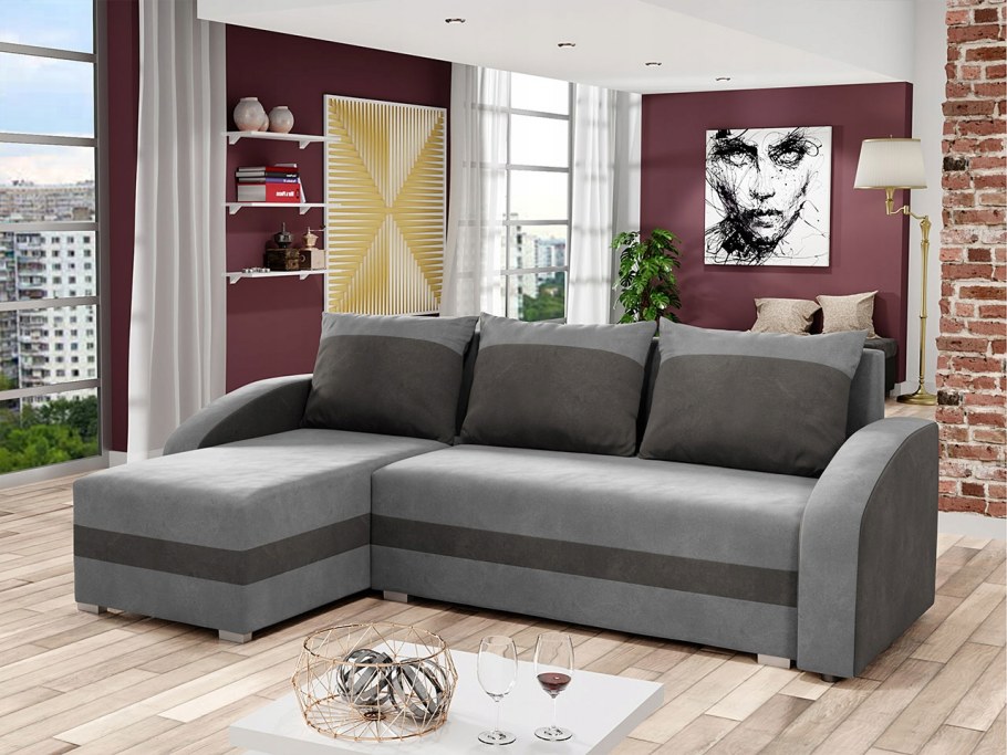 Кожаный диван буквой п