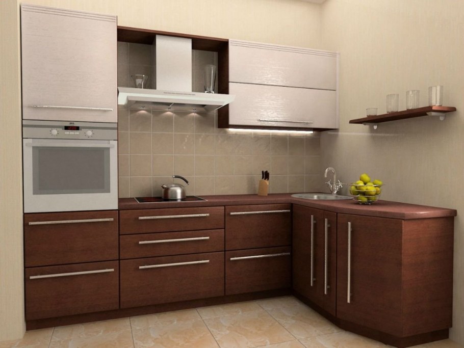 Кухня белый глянец верх и шоколад глянец низ