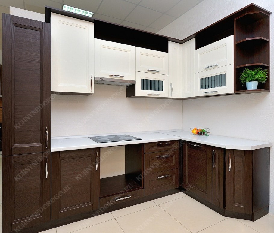 Кухня дуб сонома и белый глянец