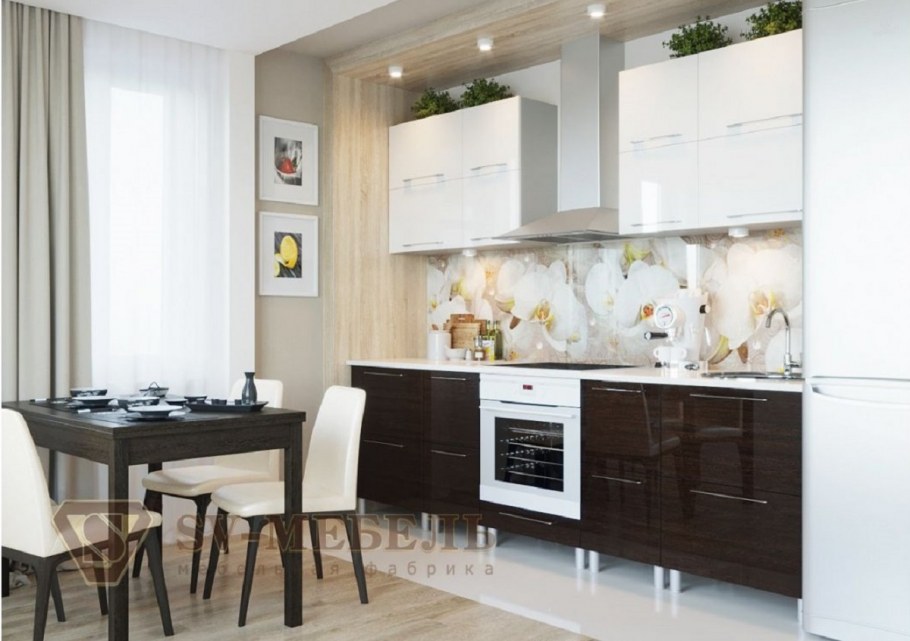 Кухня темный низ светлый верх