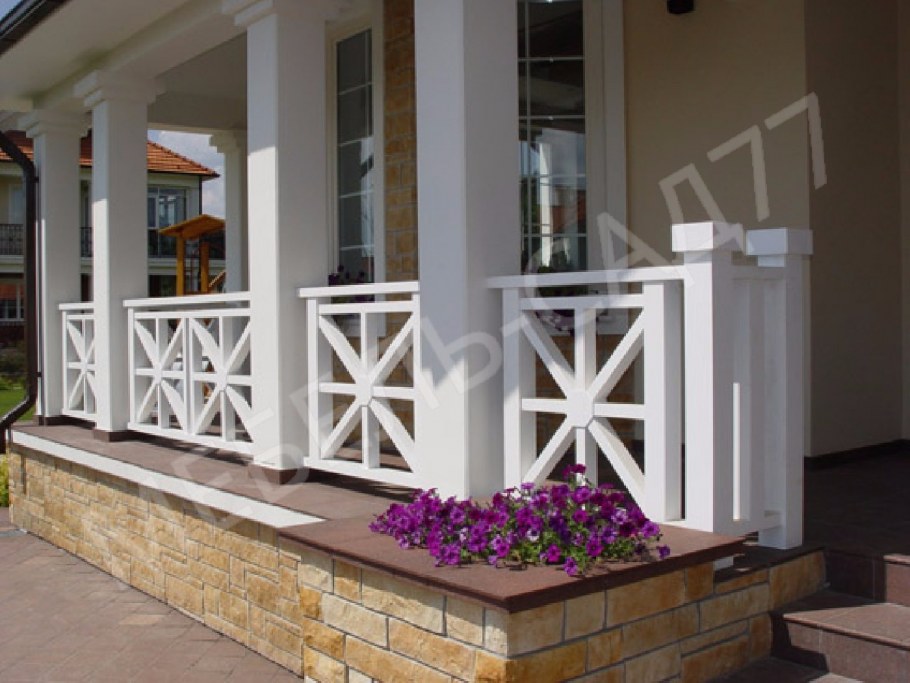 Ограждение террасы из бруса