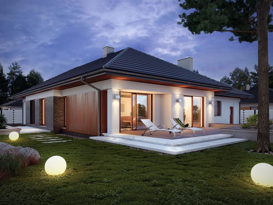 Освещение на одноэтажном доме