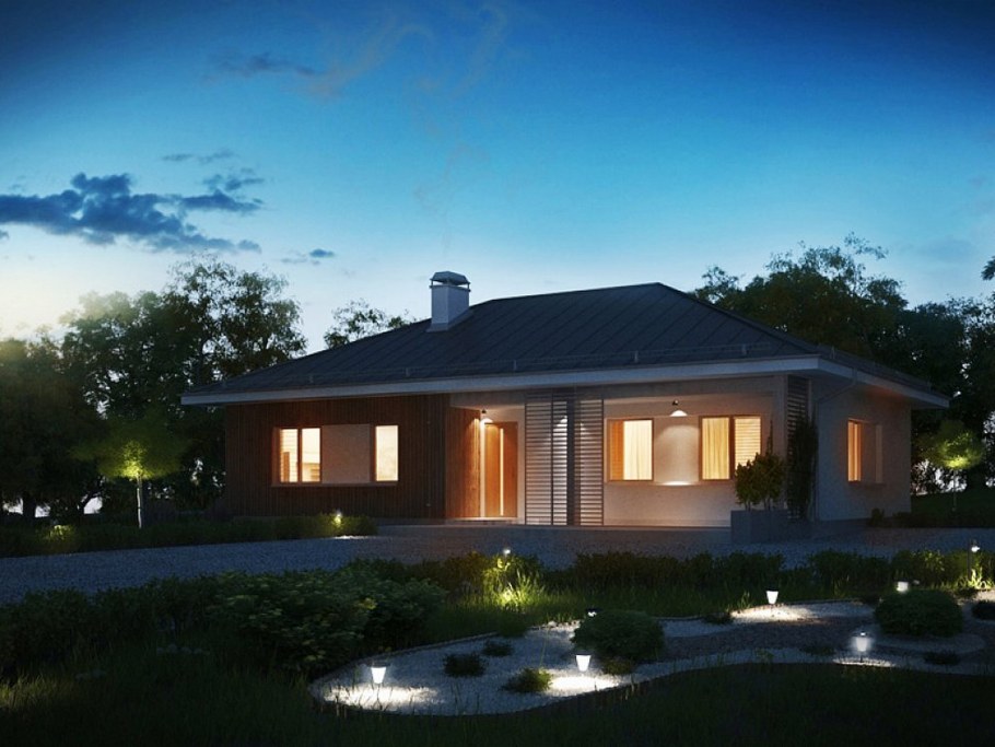 Стильный дом с плоской крышей