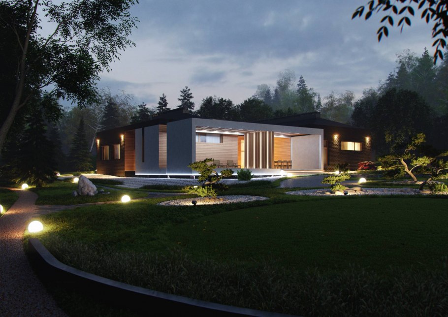 Освещение на одноэтажном доме