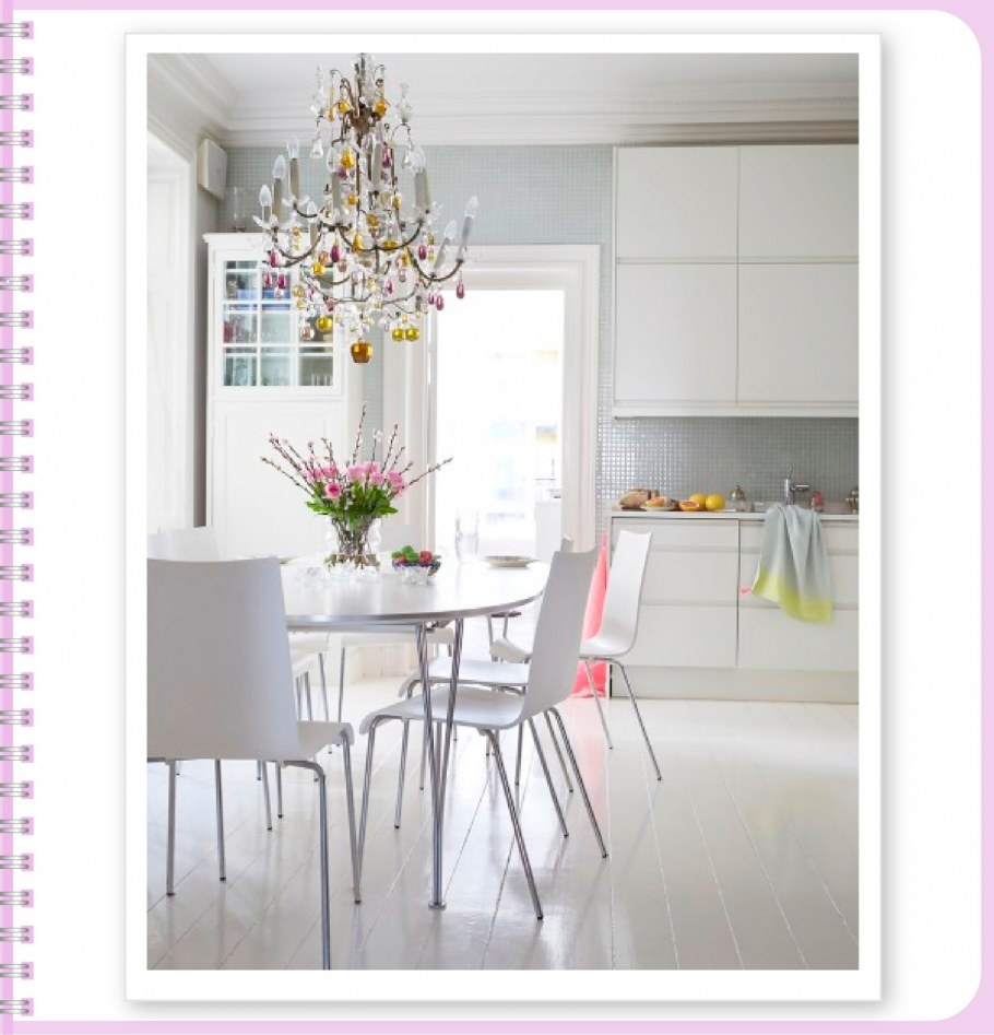 Белая люстра на кухню