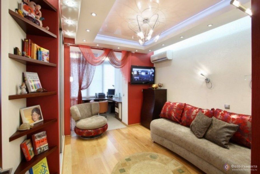 Натяжной потолок в спальне