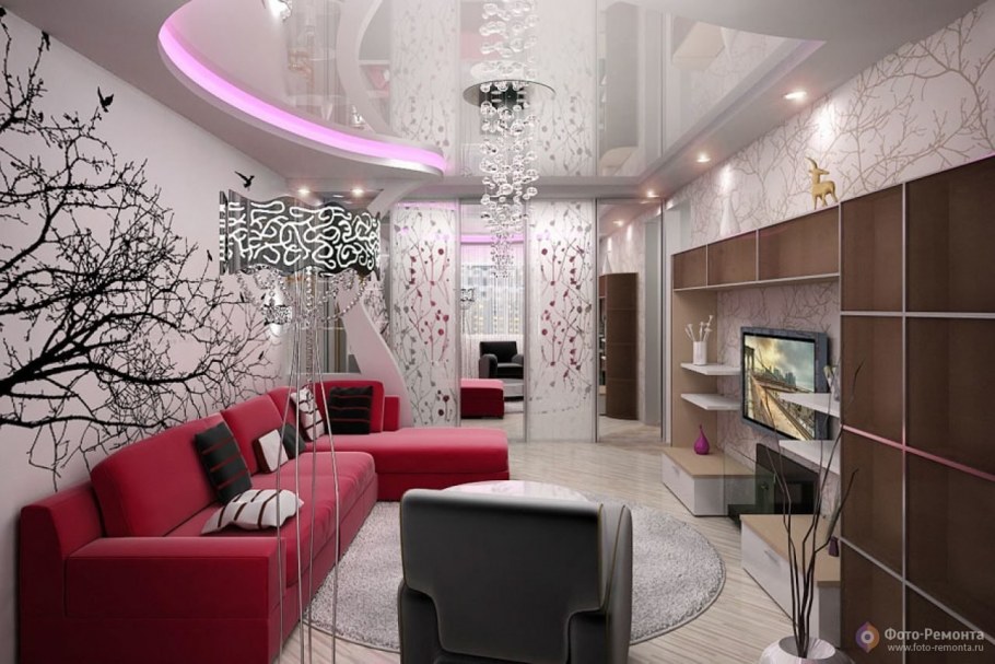 Кухня гостиная хайтек