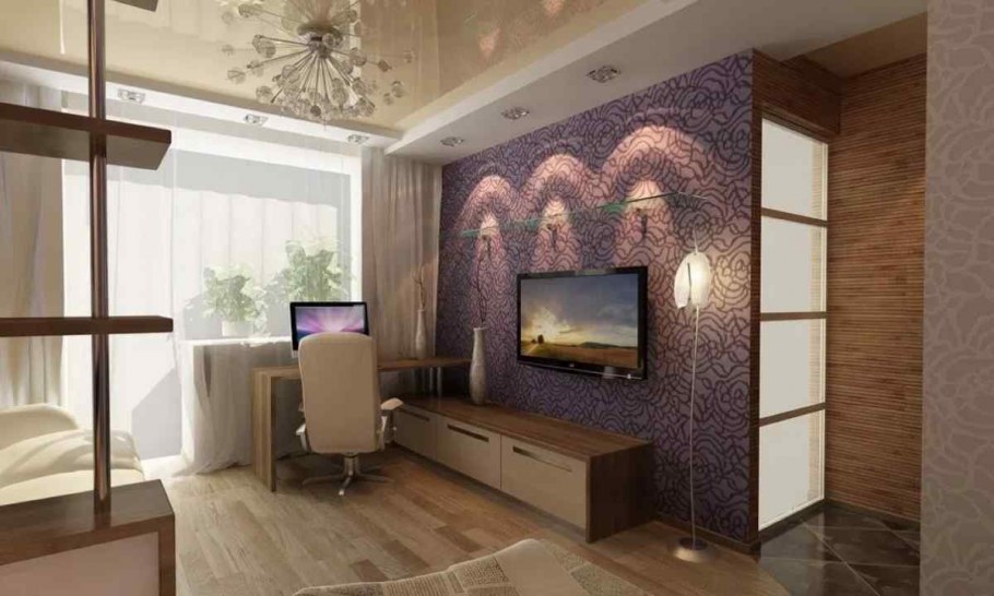 Натяжные потолки в интерьере