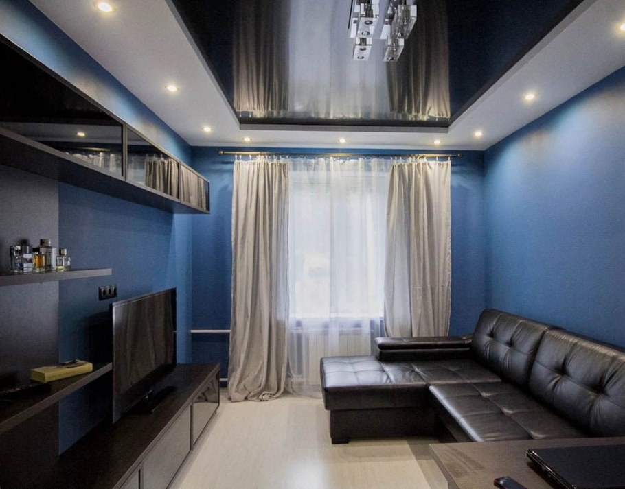 Глянцевый натяжной потолок