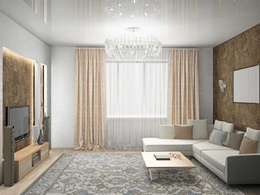 Квартира студия с черным потолком