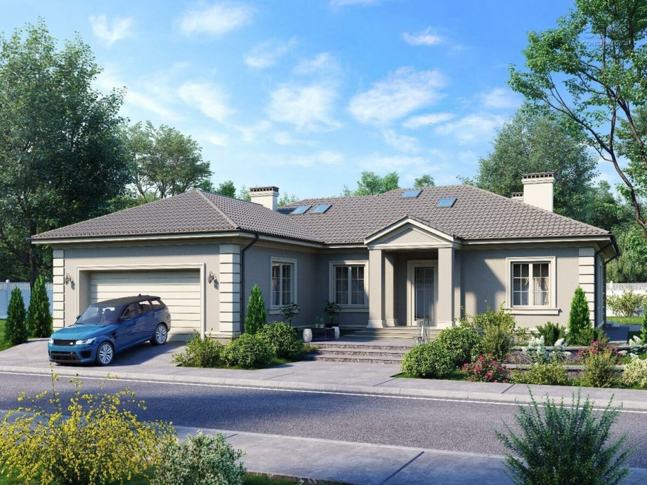 Дом 200 кв м одноэтажный с гаражом