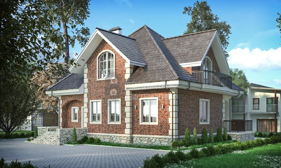 Двухэтажный каменный дом