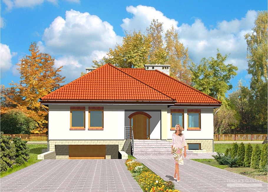 Одноэтажный дом с полуподвалом