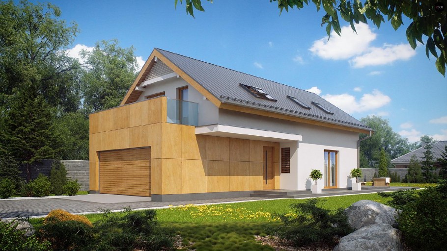 Трехэтажный дом с гаражом