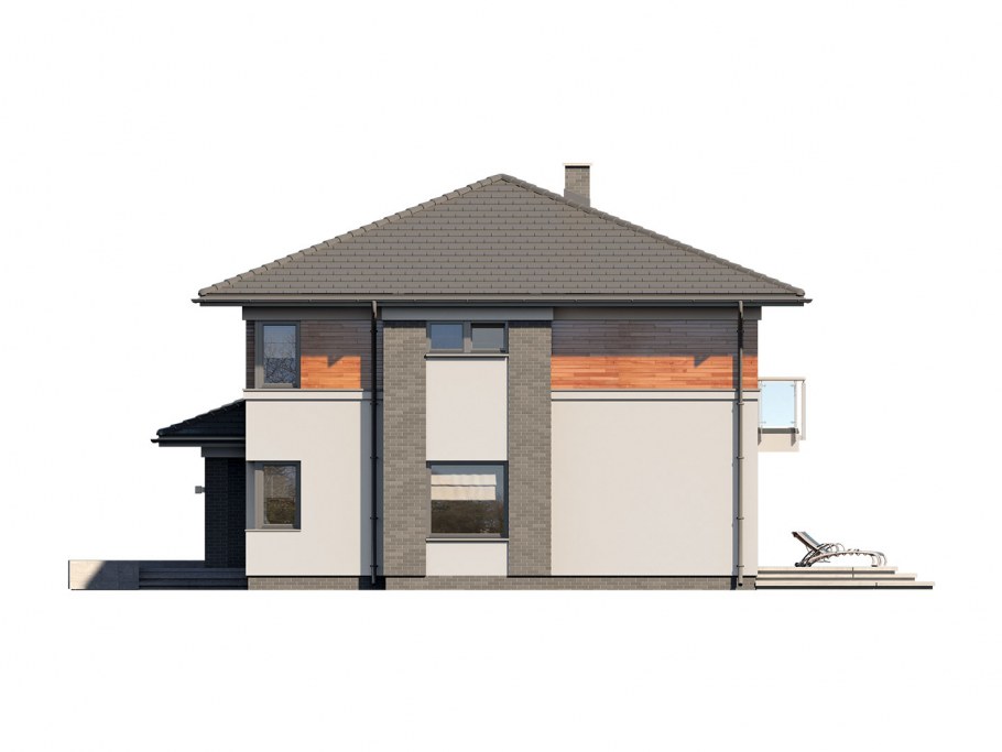 Проект дома со встроенным гаражом на 2 машины