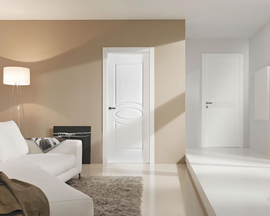 Двери беленый дуб в интерьере