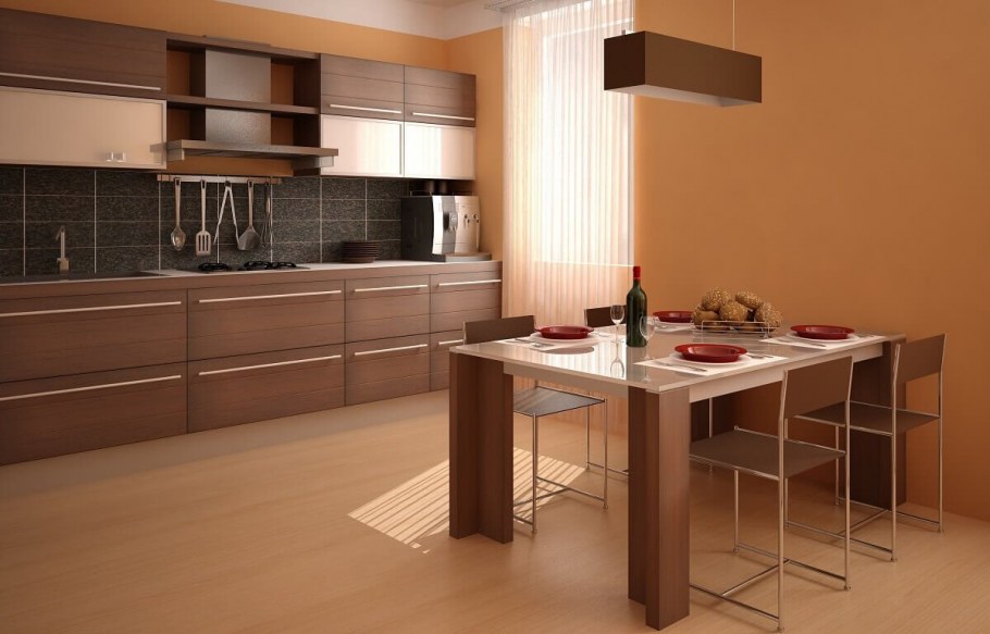 Кухня в коричневом цвете
