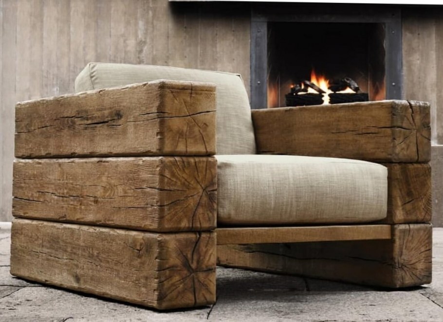 Диван в рустикальном стиле