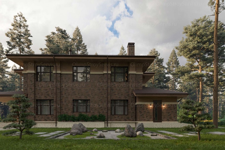 Дом в стиле Райт 200кв.м застройка