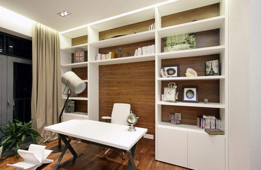 Интерьер рабочего кабинета в квартире
