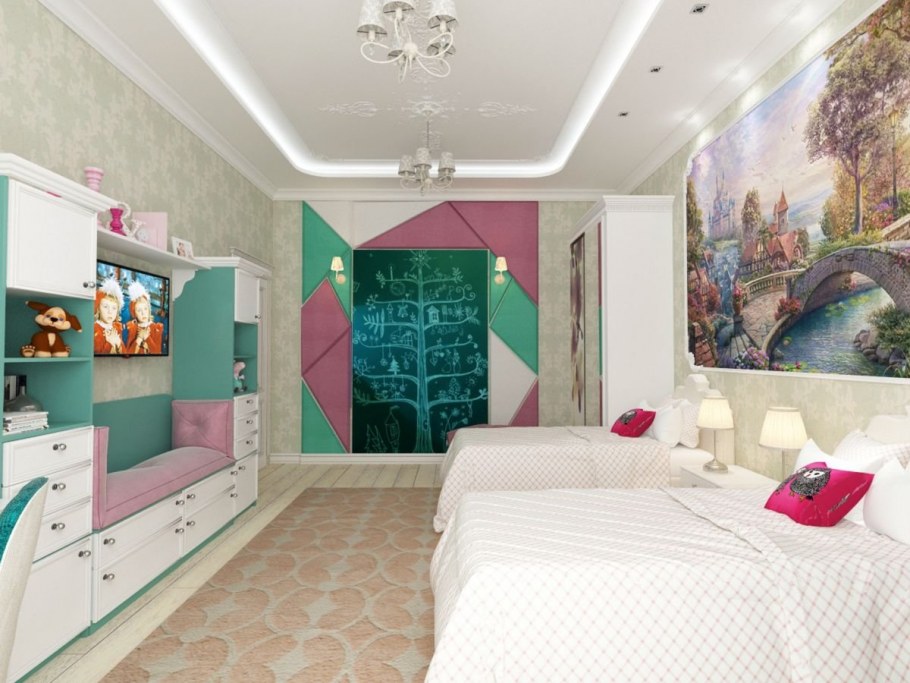 Проект детской комнаты для двух девочек