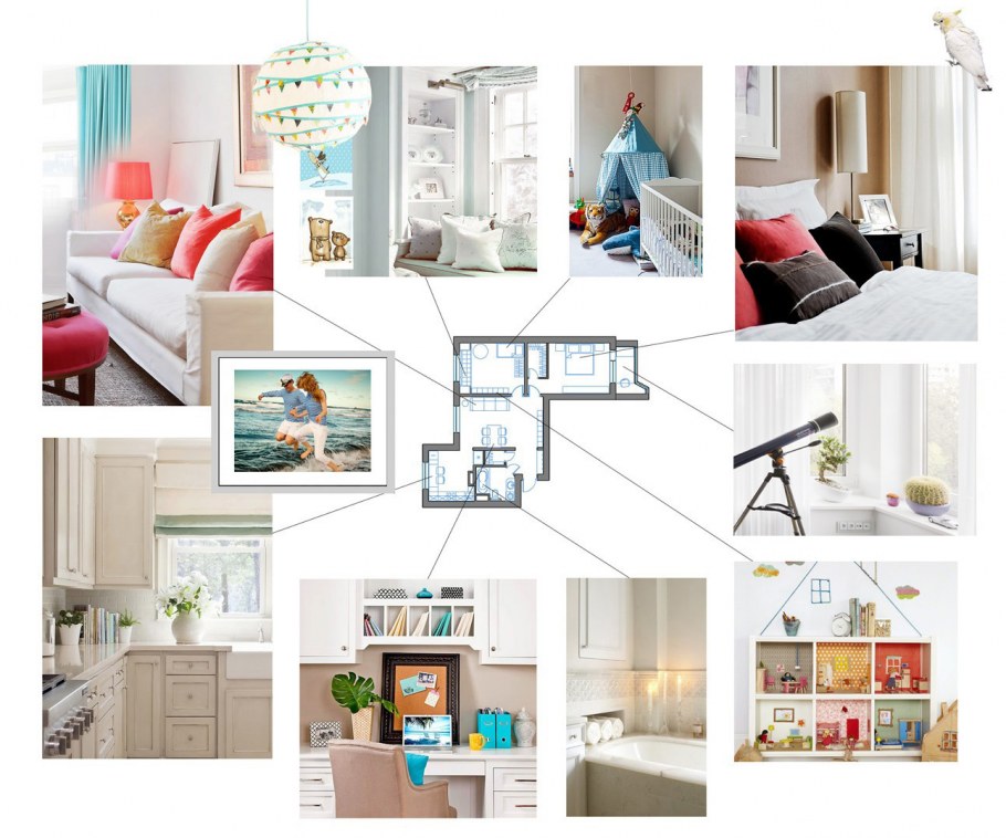 Визуализация интерьера коллаж