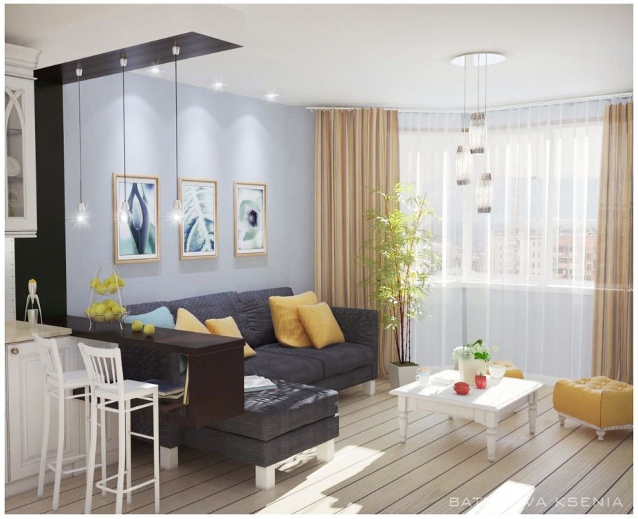 Маленькая гостиная с балконом