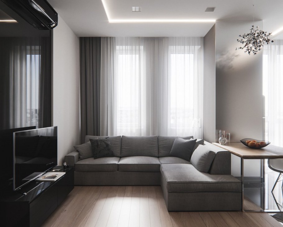 Интерьер для однокомнатной квартиры 31 кв.м